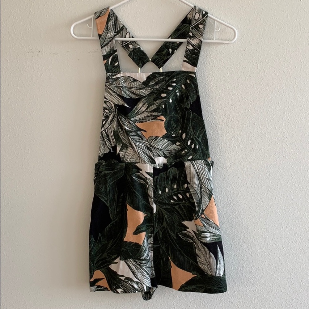 TOPSHOP Leaf Print Romper